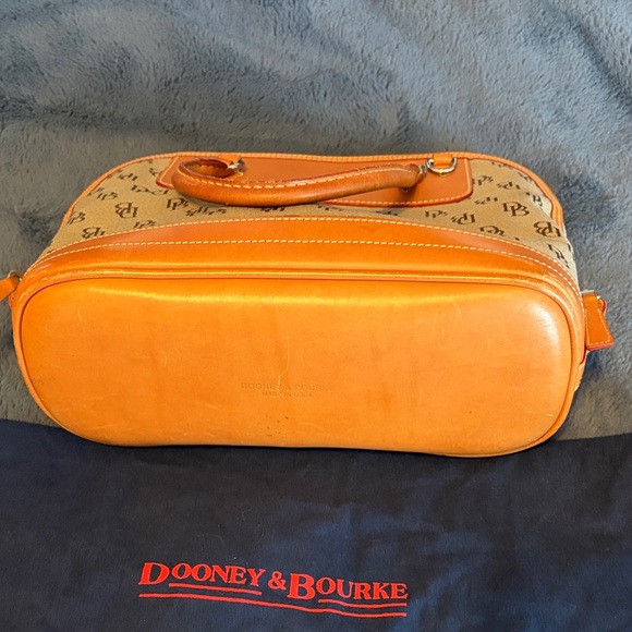 Vintage Dooney & Bourke Signature Domed Canvas & Leather Satchel - Picture 2 of 7